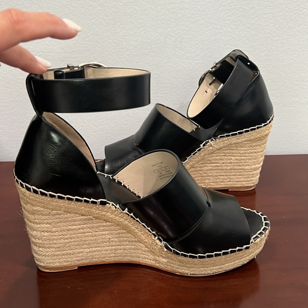 Zara Basic Collection, Espadrille Wedge, Black, S… - image 7